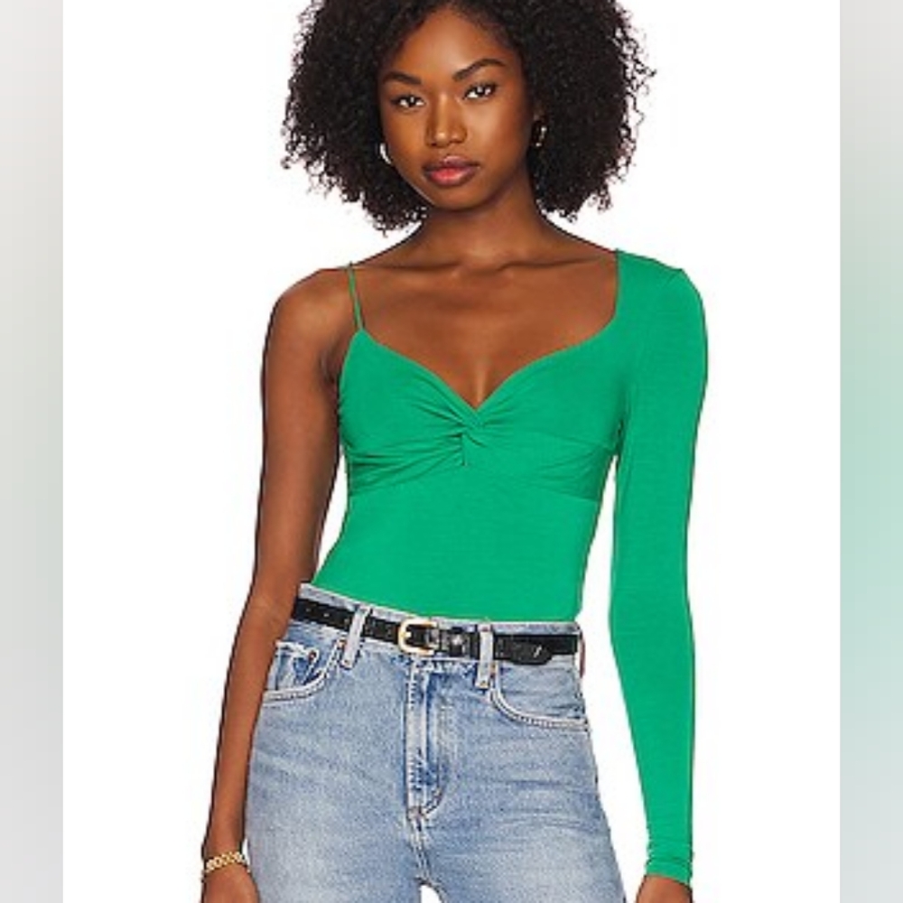 Revolve Green One-Shoulder Bodysuit